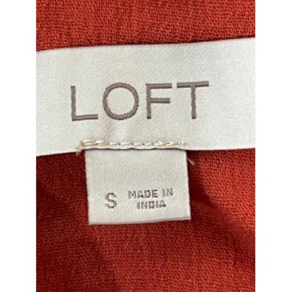 Loft Womens Red Cotton Blouse Size‎ S - Picture 6 of 7